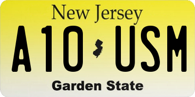 NJ license plate A10USM