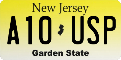 NJ license plate A10USP