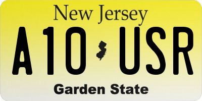 NJ license plate A10USR