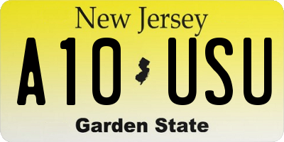 NJ license plate A10USU