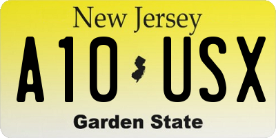 NJ license plate A10USX