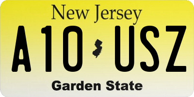 NJ license plate A10USZ