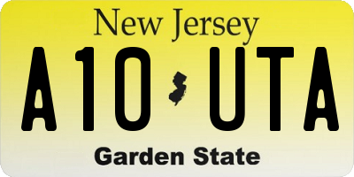 NJ license plate A10UTA