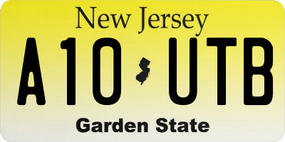 NJ license plate A10UTB