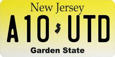 NJ license plate A10UTD