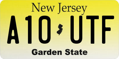 NJ license plate A10UTF