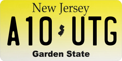 NJ license plate A10UTG