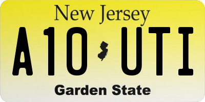 NJ license plate A10UTI