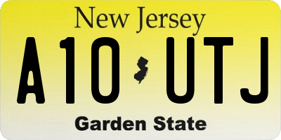 NJ license plate A10UTJ