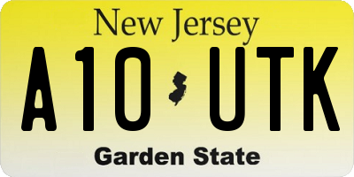 NJ license plate A10UTK