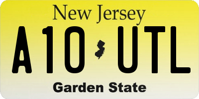 NJ license plate A10UTL