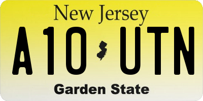 NJ license plate A10UTN