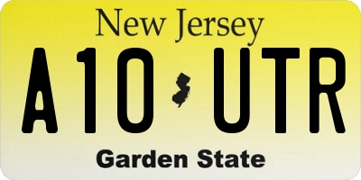 NJ license plate A10UTR