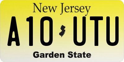 NJ license plate A10UTU