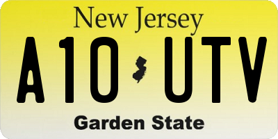 NJ license plate A10UTV