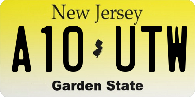 NJ license plate A10UTW