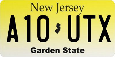 NJ license plate A10UTX