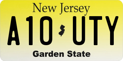 NJ license plate A10UTY