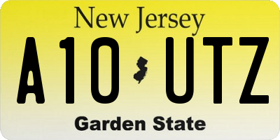 NJ license plate A10UTZ