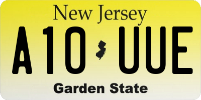 NJ license plate A10UUE