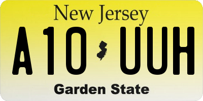 NJ license plate A10UUH