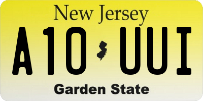 NJ license plate A10UUI