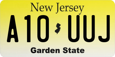 NJ license plate A10UUJ