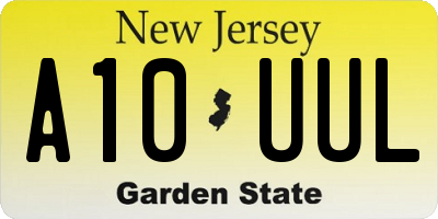 NJ license plate A10UUL