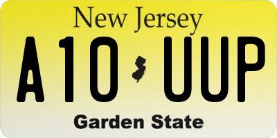 NJ license plate A10UUP