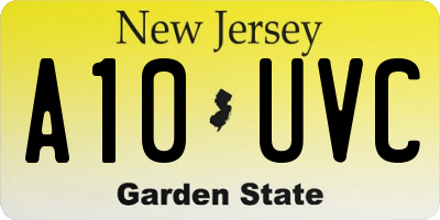 NJ license plate A10UVC