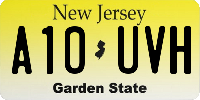 NJ license plate A10UVH