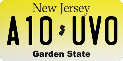 NJ license plate A10UVO