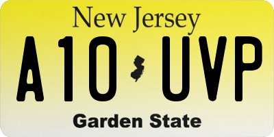 NJ license plate A10UVP