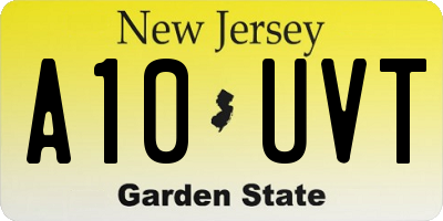 NJ license plate A10UVT