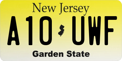 NJ license plate A10UWF