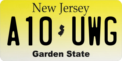 NJ license plate A10UWG