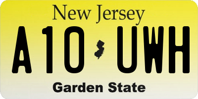 NJ license plate A10UWH