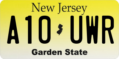 NJ license plate A10UWR