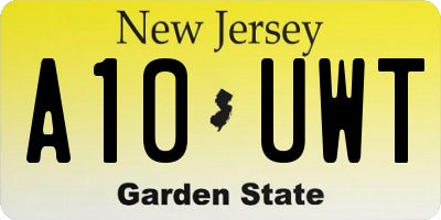 NJ license plate A10UWT