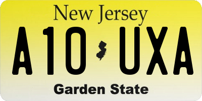 NJ license plate A10UXA