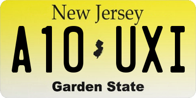 NJ license plate A10UXI
