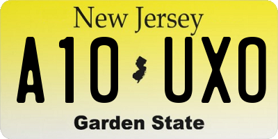 NJ license plate A10UXO