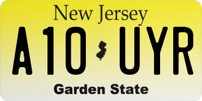 NJ license plate A10UYR