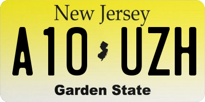 NJ license plate A10UZH
