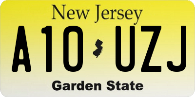 NJ license plate A10UZJ