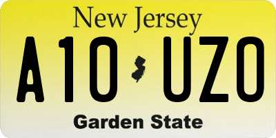 NJ license plate A10UZO