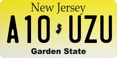 NJ license plate A10UZU