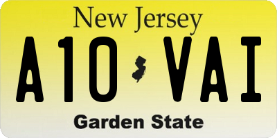 NJ license plate A10VAI