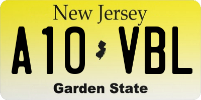 NJ license plate A10VBL
