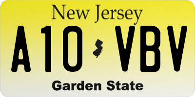 NJ license plate A10VBV